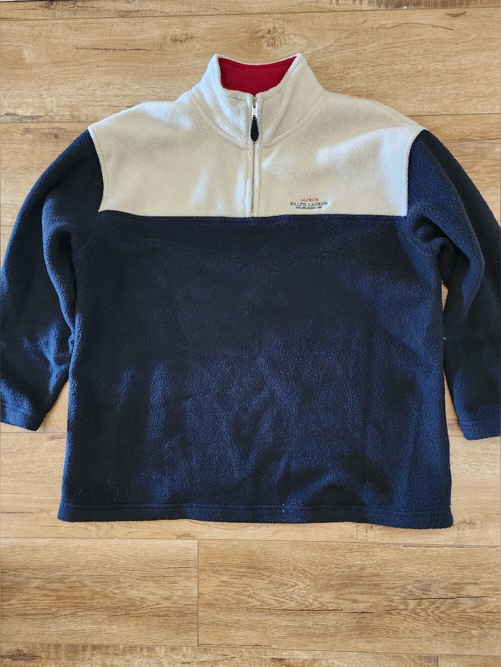 Vintage Ralph Lauren USA MADE Regatta Women's M PETITE Fleece Sweatshirt 1/4 zip